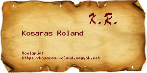 Kosaras Roland névjegykártya