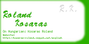 roland kosaras business card